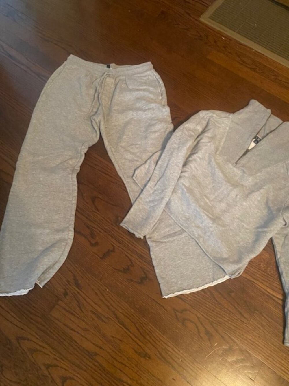 Heritage terry wide-leg sweatpant S and sweatshirt M